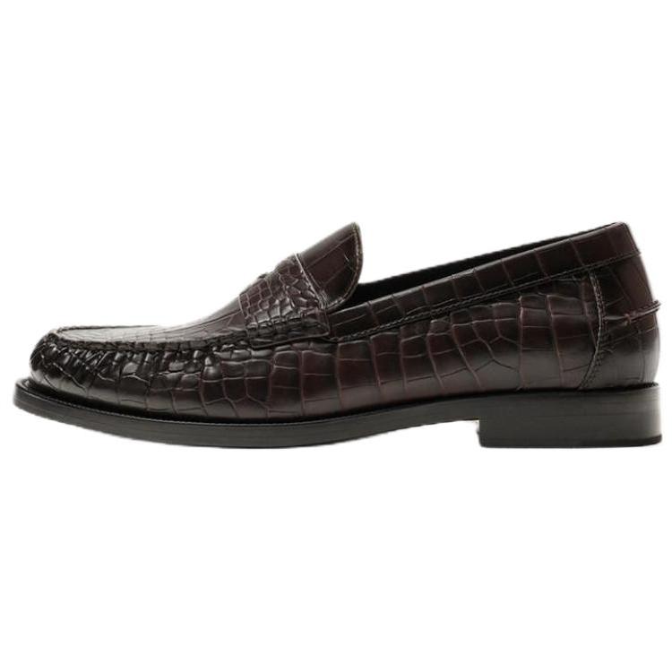 Zara Pu Fashion Slip-On Loafers Men Loafers Brown 2610620700