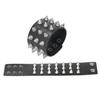 2Pcs Punk Wristband Vintage Wide Faux Leather with Spikes Decoration Retro Bracelets