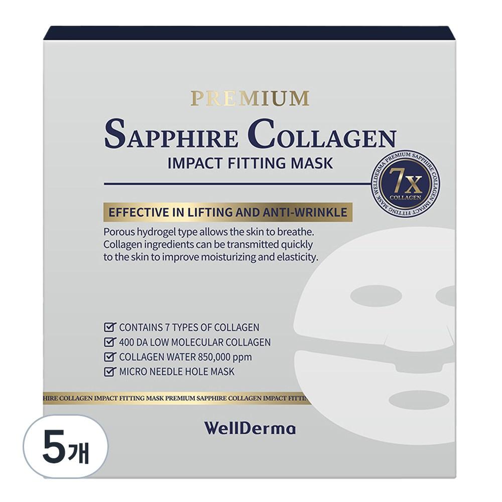 

WellDerma Premium Sapphire Collagen Impact Fitting Mask 25g, 4 pieces, 5 pieces