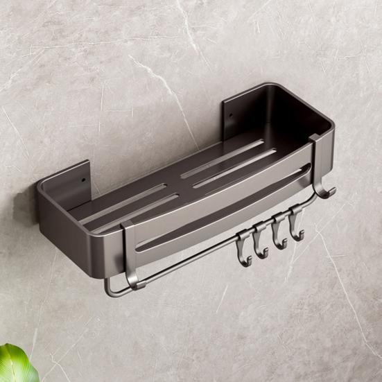 Storage Rack Aluminum Alloy Metal Body Corrosion-Resistant Corner Shelf Wall-Mounted Triangular Design Kitchen Bathroom Shelf