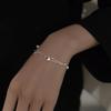 Women Bracelet Double-layered Stacking Star Pendant Bead Polished Pure Color Copper Adjustable Lobster Clip Work Party Dating Wrist Chain Lady Jewelry
