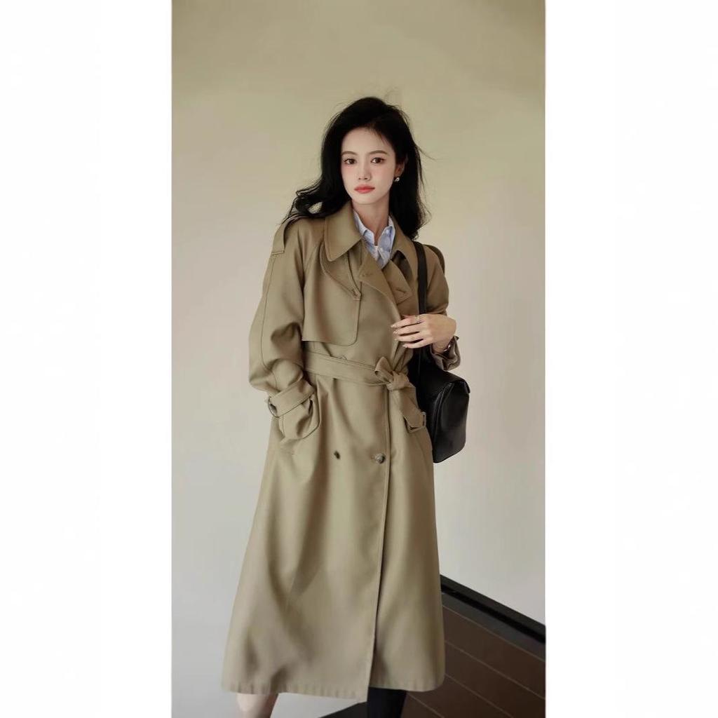Mid-Length Hepburn Style Women's Trench Coat - Spring & Autumn 2024 Collection