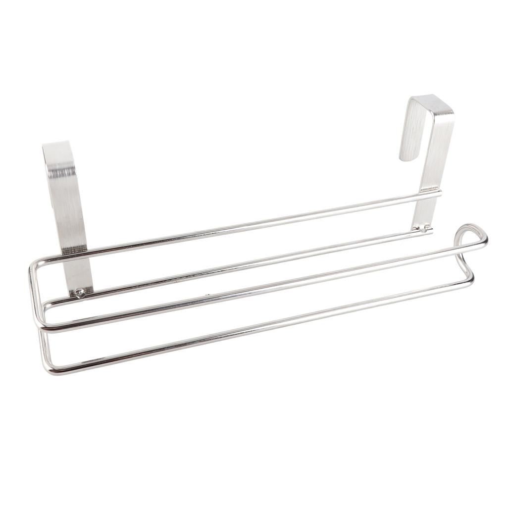 Stainless Steel Kitchen Over Door Roll Paper Holder Paper Towel Rack Hanger