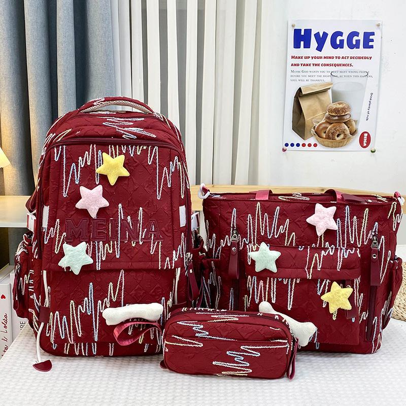 Children's schoolbag, primary school students, girls, junior high school students, two-piece set, high-value backpack, fashionable backpack.