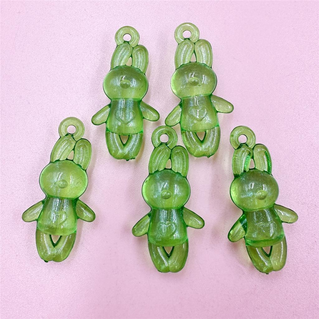 10 Stück 23 x 46,5 mm zum Selbermachen für die Schmuckherstellung, Acryl-Anhänger, stehende Kaninchenperlen, modisches handgefertigtes Material