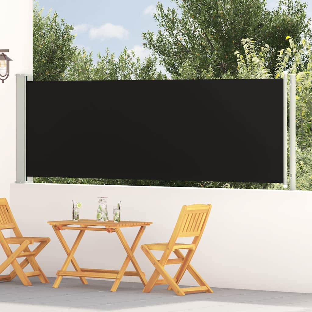 Vidaxl Retractable Side Awning for Terrace, 117 X 600 Cm, Black