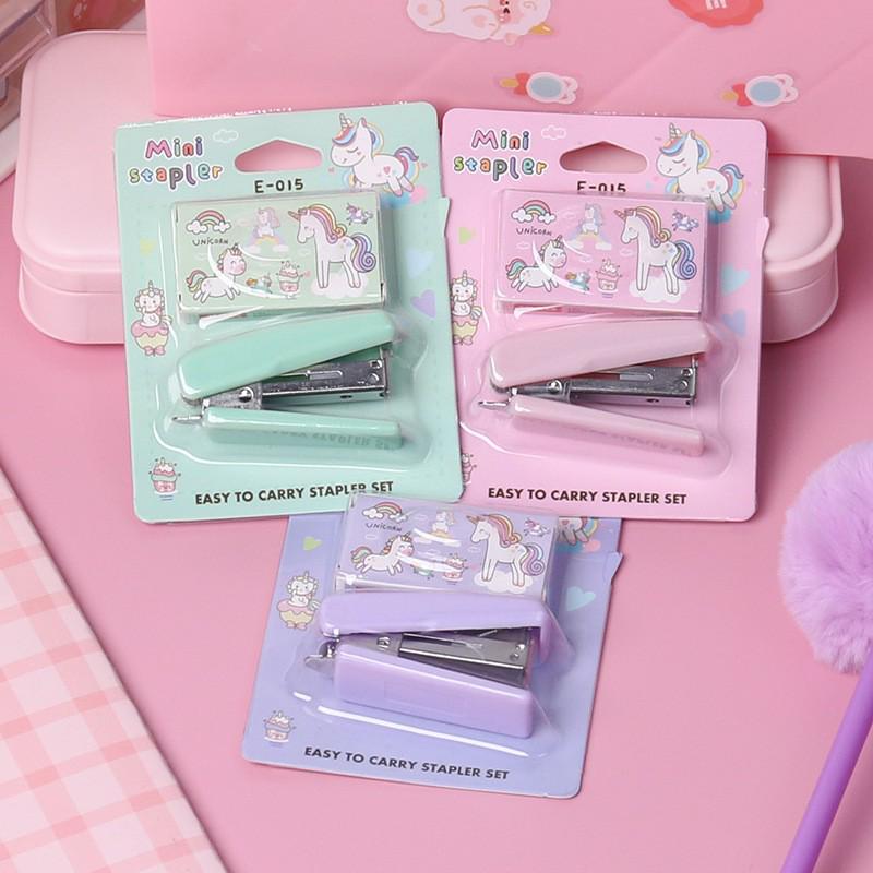 Cartoon Mini Stapler Set: Cute Candy-Colored, Labor-Saving Stationery for Students