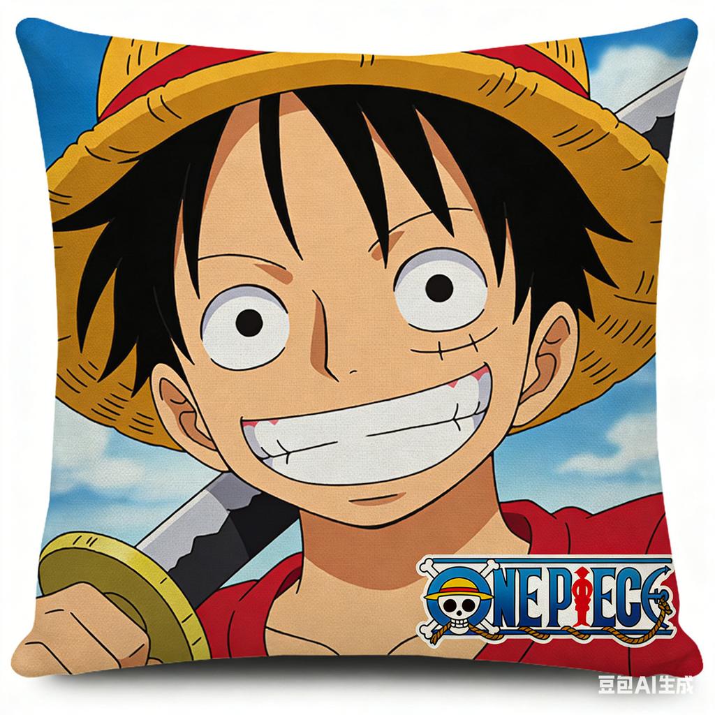 One Piece Pillow Cover Anime Fan Favorite Character Print Decorative Pillowcase for Bedroom Living Room and Anime Enthusiasts