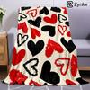 Sketch Red Black Heart Ultra Soft Sherpa Fleece Blanket Fluffy Warm Halloween Cozy Throw for Sofa Couch Bedroom Gift All Season