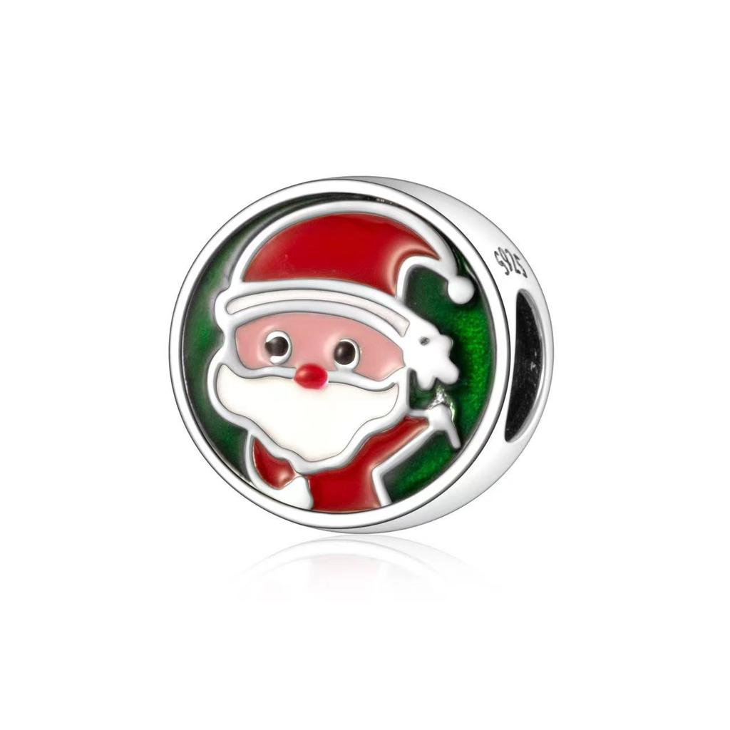 Brand New Christmas Copper Metal Santa Claus Snowman Charm Bead Component Bead Components Compatible With Pandora Authentic Original Bracelets Party