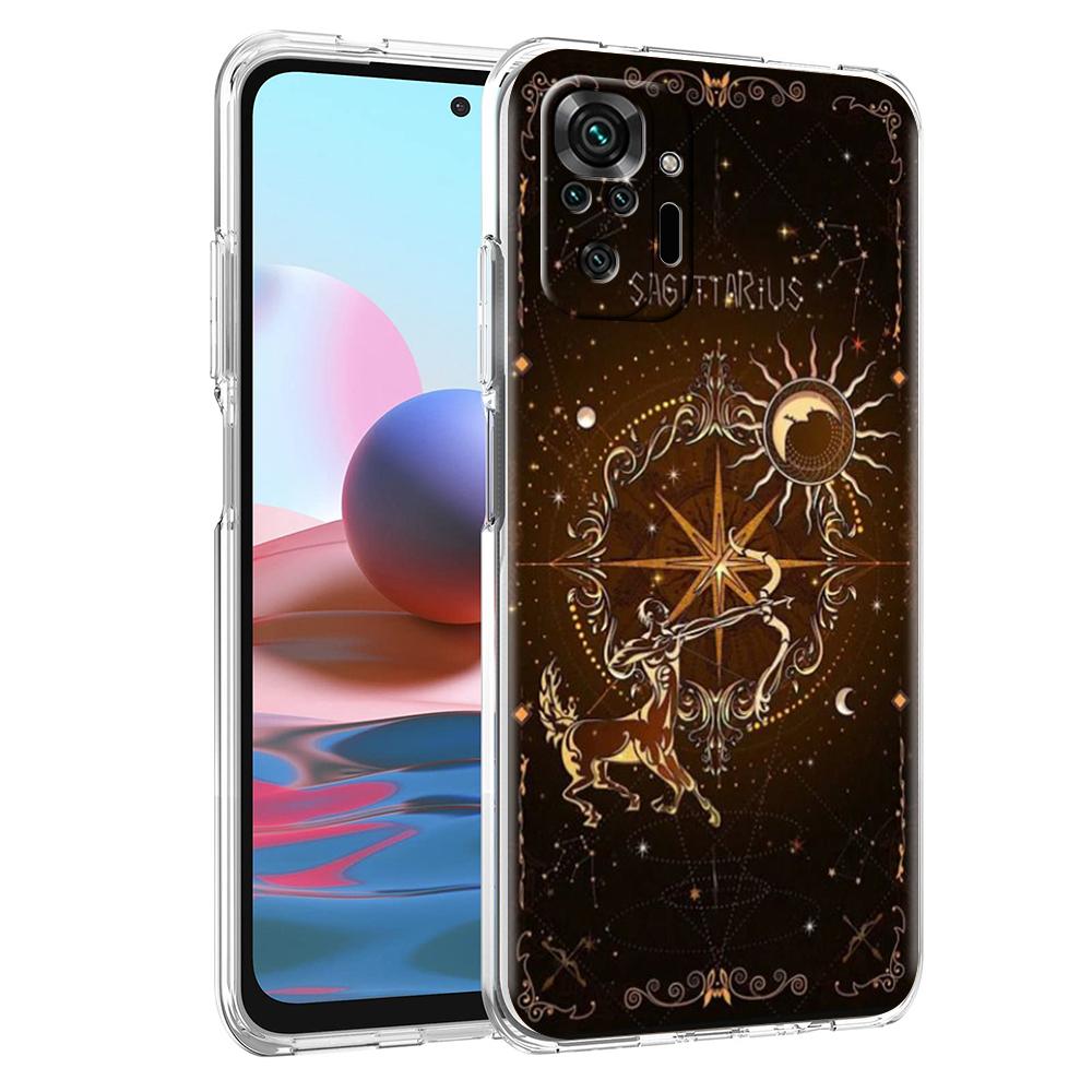 Transparent Phone Case for Redmi 14C 13C 10C 10 9 Note 13 12 11 K50 K40 Plus Pro 4G 5G Soft TPU Cover Constellation Pattern Bags