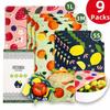 9 Pack Beeswax Food Wraps, Food Grade Reusable Beeswax Cloth, Eco-Friendly Food Storage Wraps