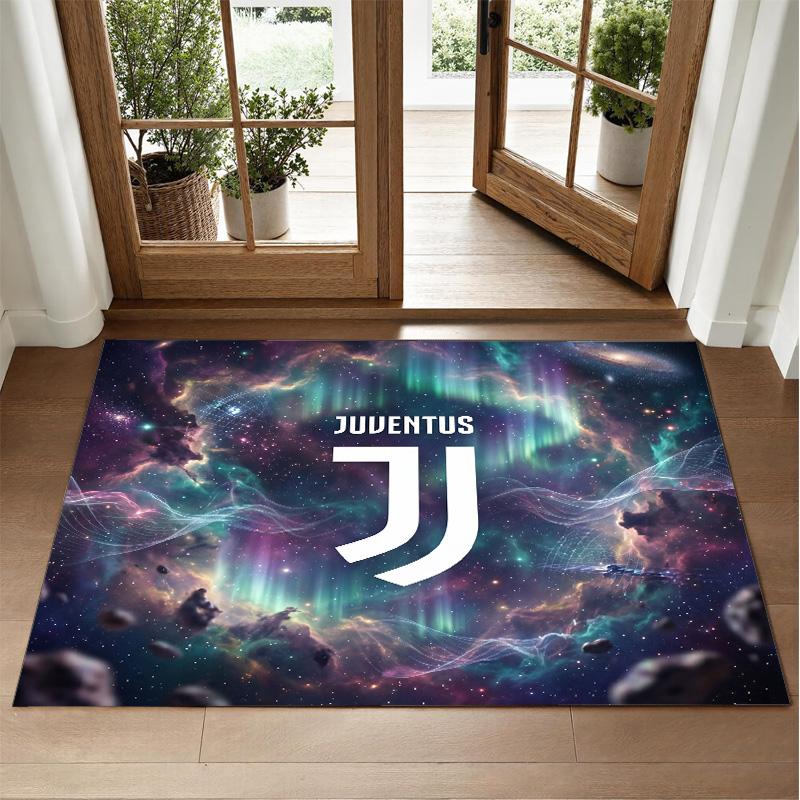 Juventus FC Design Crystal Velvet Rug Soft Decorative Mat for Bedroom Entrance