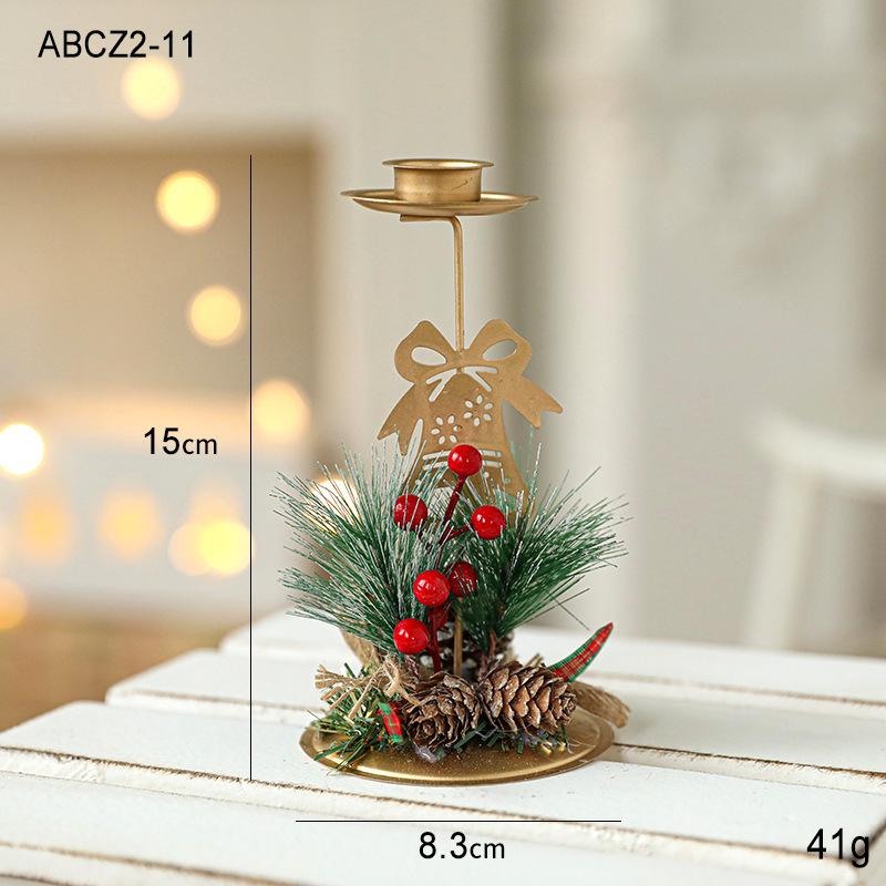 Golden Double Iron Candlestick Christmas Ornament