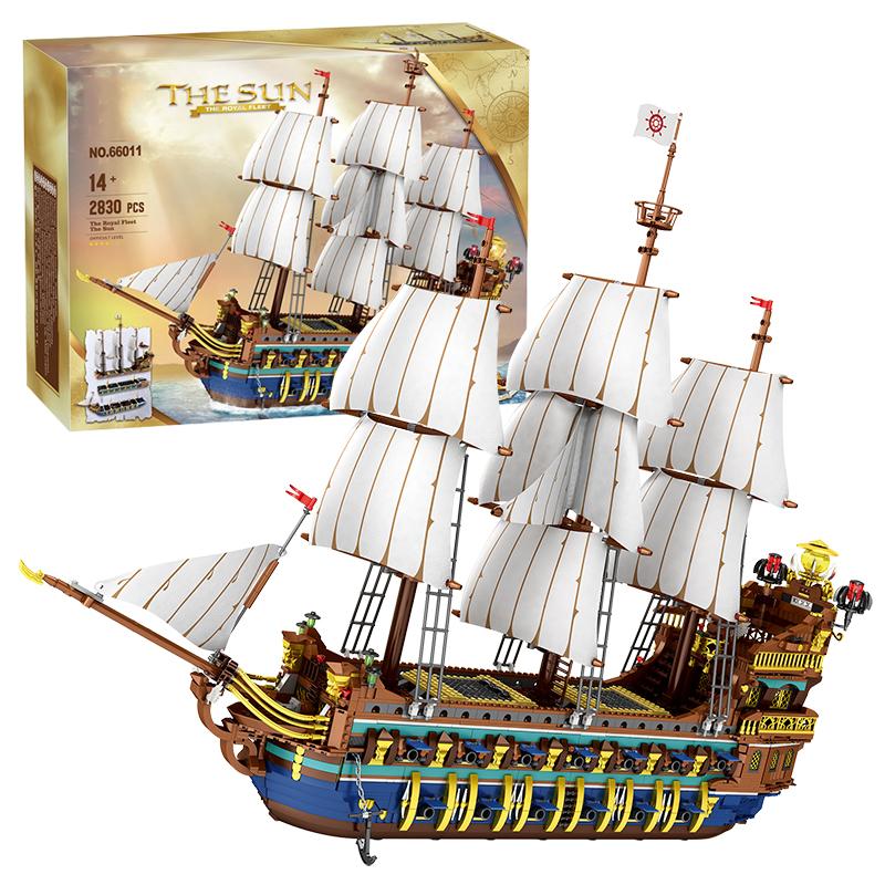 2830PCS Royal Sunshine Sailing Boat Building Blocks Luxury Cruise Assembly Model Bricks Children s Educational Toys Holiday Gift