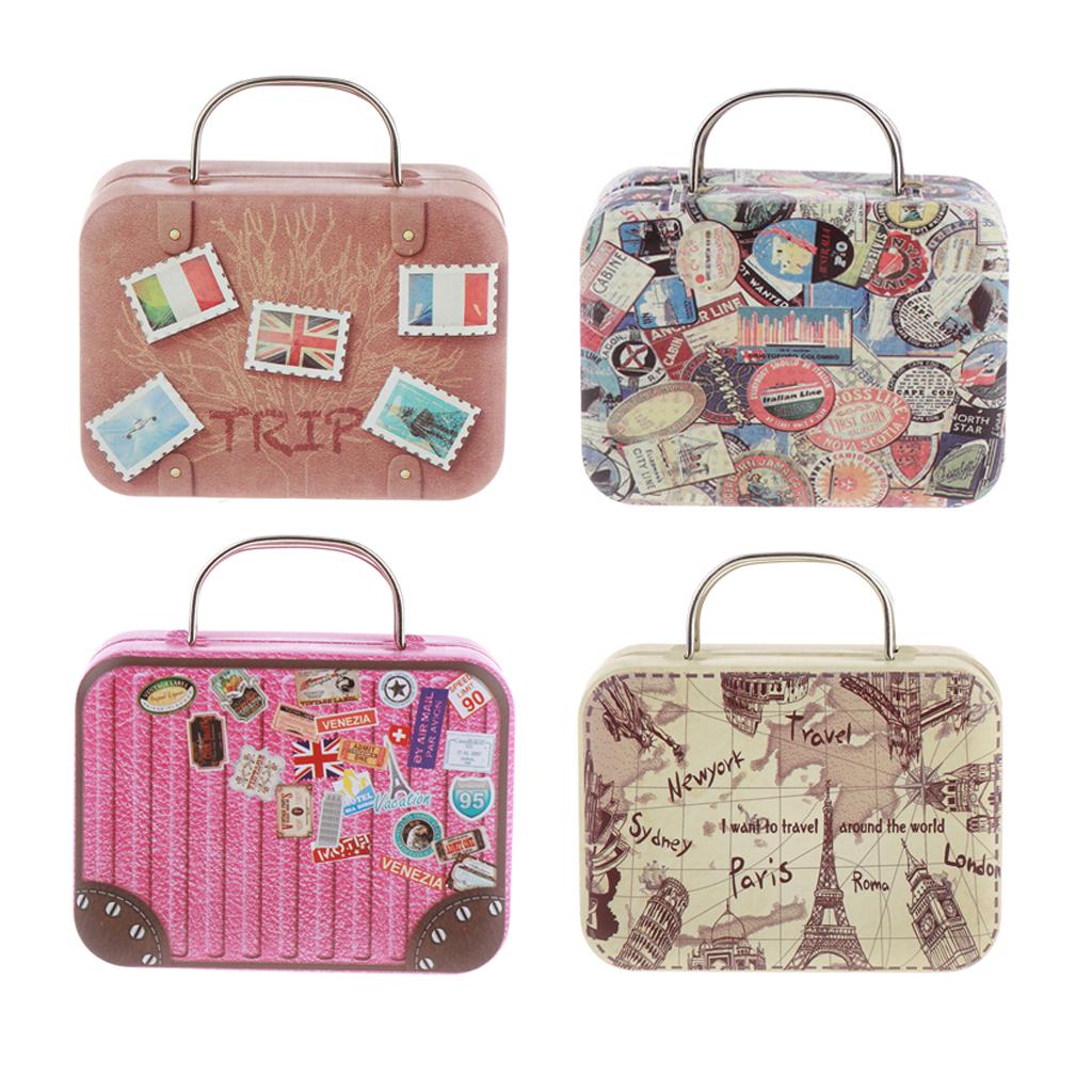 1/6 Scale Furniture Miniature Iron Suitcase Scene Layout DIY A