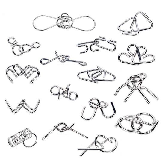 20/25/30/32/40Pcs/Set Metal Puzzle Ring Brain Teaser 3D Wire Puzzle Game Kids Adults