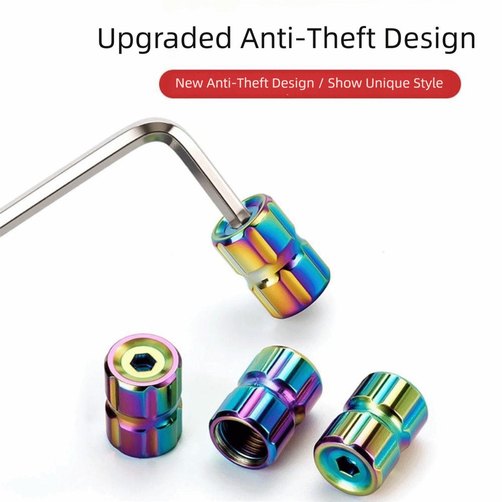 4PCS Anti-theft Tire Valve Plugs Multicolor Air Valve Caps High Quality Valve Core Cap  Universal