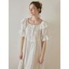 Lunaluz Women S Lilia Cotton Square Neck Short Sleeve dreSS Pajama