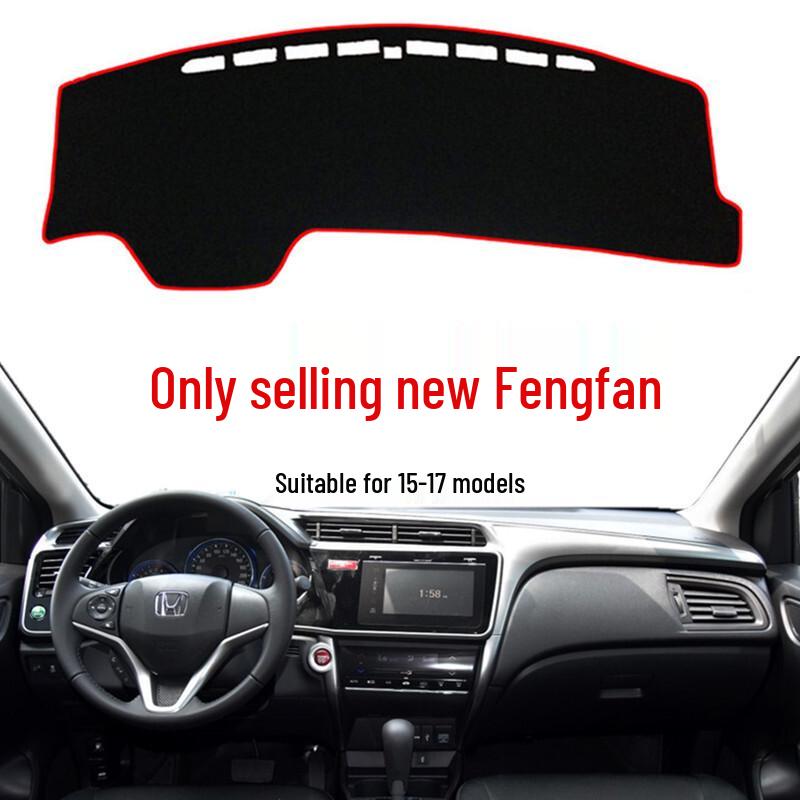 

Sun Shade Dashboard Mat for 2015-2017 Honda City - Center Console Sun Protection Pad 2015-2017 New City Black Border Anti-Slip