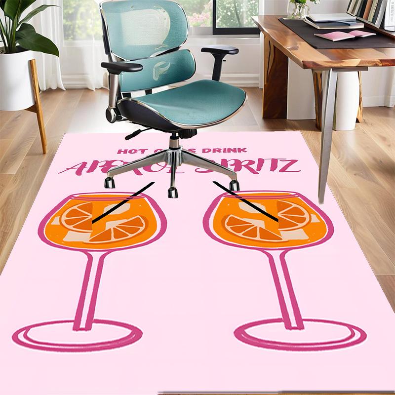 Aperol Spritz Polyester Carpet, Soft Indoor Mat for Office Chair, Living Room, Computer Desk - Decorative Home Office Rug Design
