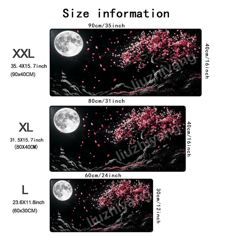 Red Moon Scenery Mouse Pad Large AntiSlip Rubber Gaming Mousepad Durable Thick Seam Edge Suitable For Office Gaming Desk Mats