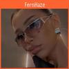 Futuristic Metal Sunglasses With Uv400 Protection For Outdoor Parties And Travel