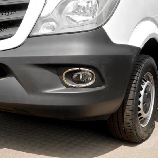 Stainless Steel Chrome Fog Light Cover Fit Mercedes-Benz Sprinter (2014-2018)