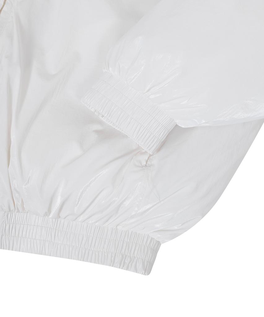 Ironyporno Whiteline 86-Iro340 Essential Balloon Glossy Collar Short Padded Jacket White