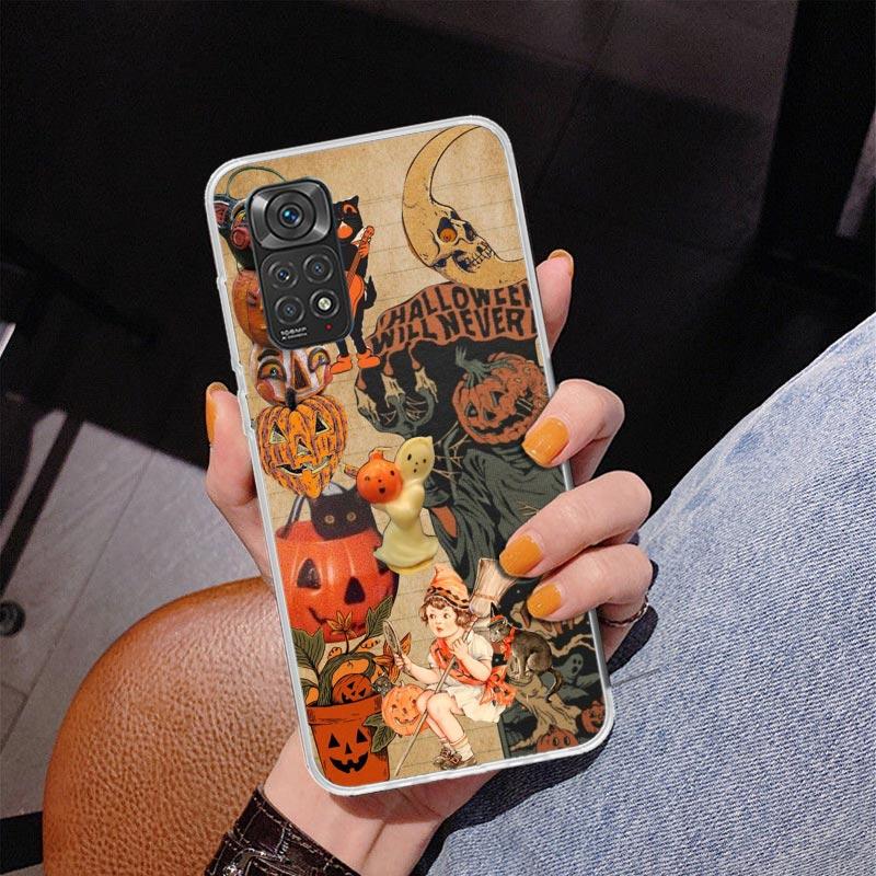 Halloween-Herbstkunst Hexe Katze Handyhülle für Xiaomi Redmi Note 15 14 14S 13 Pro Plus 12 12S 11S 11E 10S 10 11T 5G
