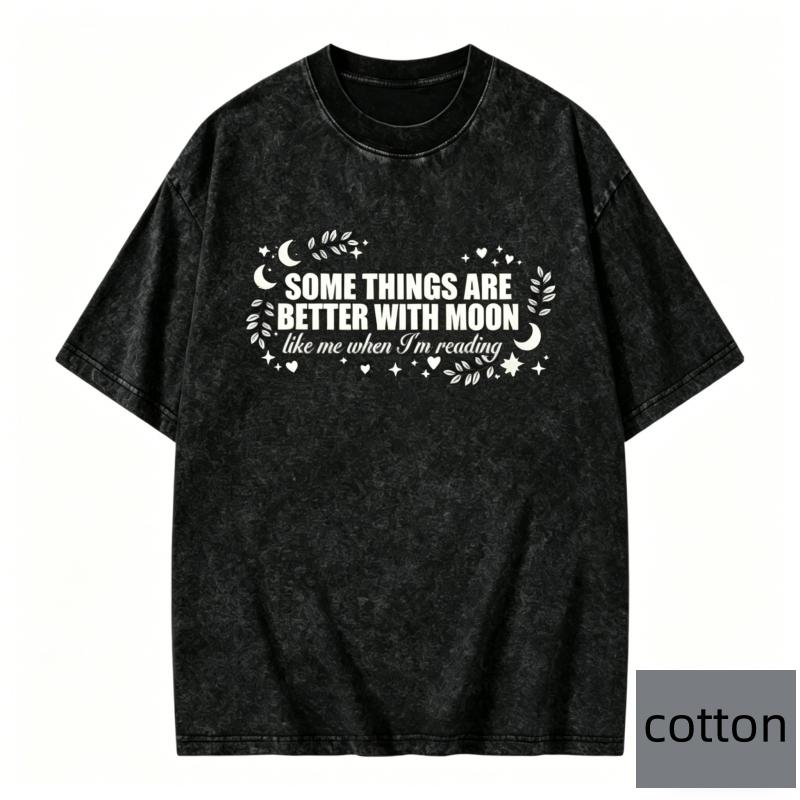 Korean Style Vintage Cotton Washed Tshirt Shortsleeve for Women Men Oversized Tee Versatile Graphic Top Casual Streetwear