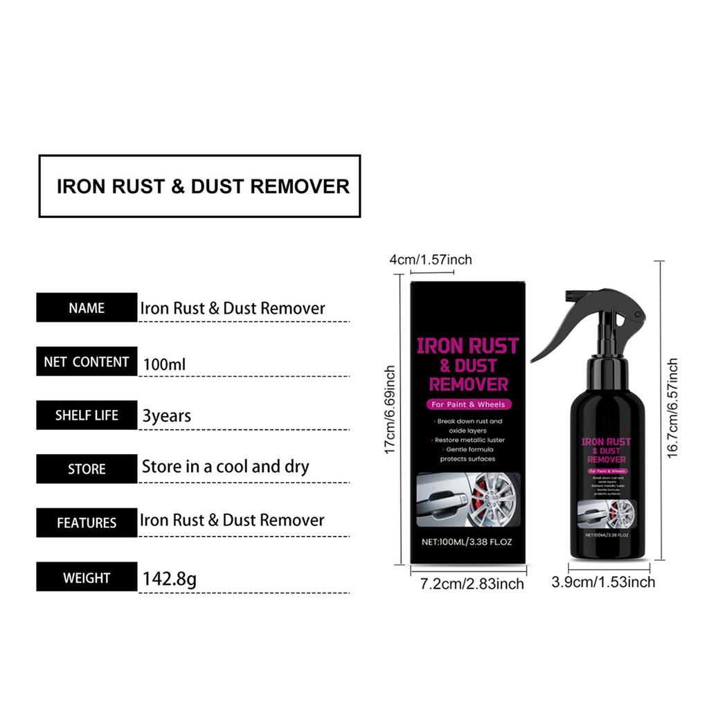 Car Rust Dissolver 100ml Heavy Duty Rust Dissolver For Metal Multipurpose Automotive Detailing Supplies For Truck RV Sedan
