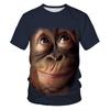 T-shirt da uomo Monkey Gorilla Maglietta a maniche corte con stampa digitale 3D T-shirt estive da uomo