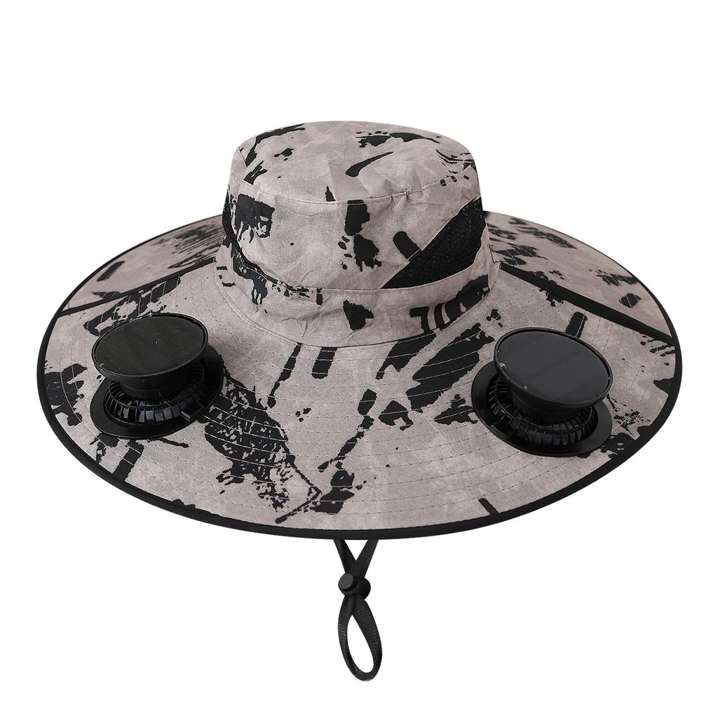 Summer for Outdoor Camping Fishing Hiking Cap Sunscreen Fisherman Hat SolarFan Cap Portable Solar Charging Cap with Fan Suitable