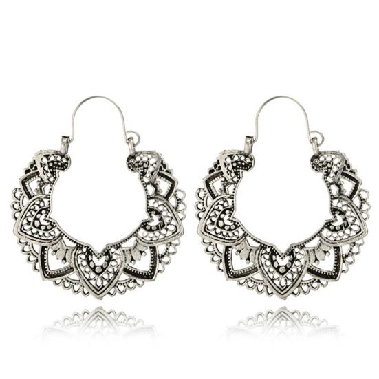 1 Pair Flower Shape Hollow Drop Earrings Geometrical Piercing Women Dangle Earrings Jewelry