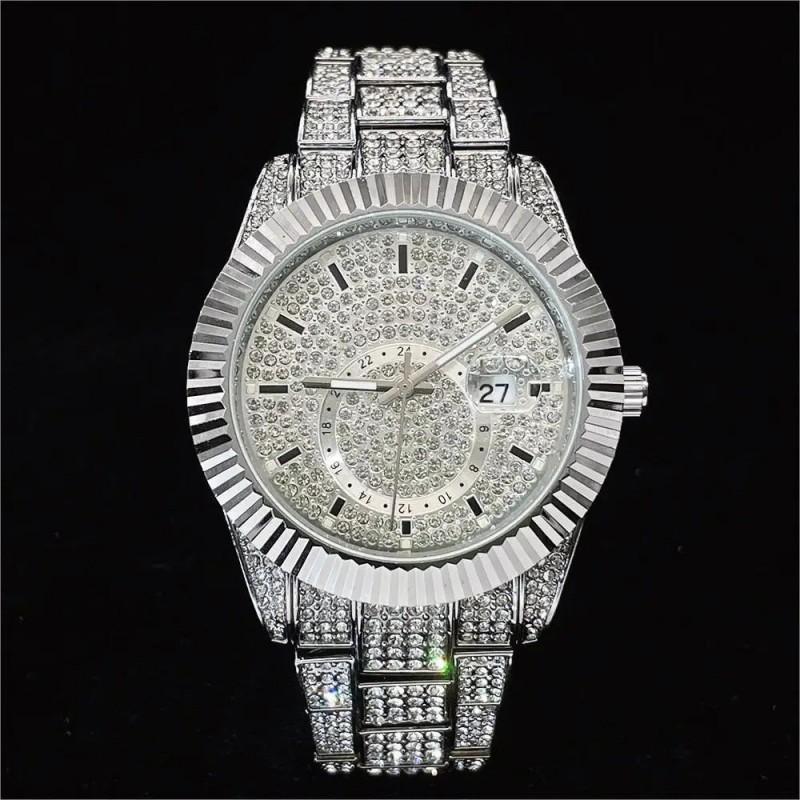 MISSFOX Mens Quartz Watch Hip Hop Bling Wrist 30M Waterproof