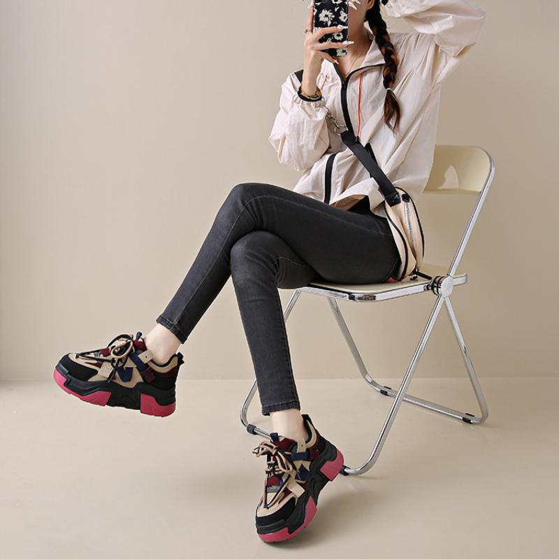 Fashion 2024 Autumn New Women Shoes Korean Versatile Edition Height Increasing Anti Slip Sneakers Woman's Running Sports Shoes De Mujer