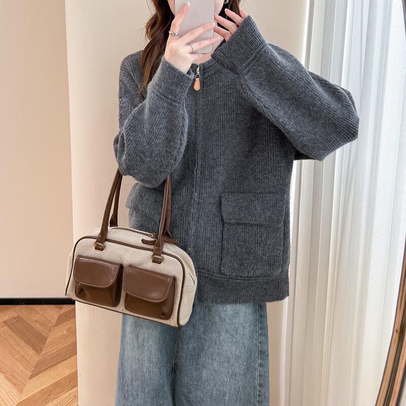 TonLion Women s Full-Zip Knit Cardigan Sweater M