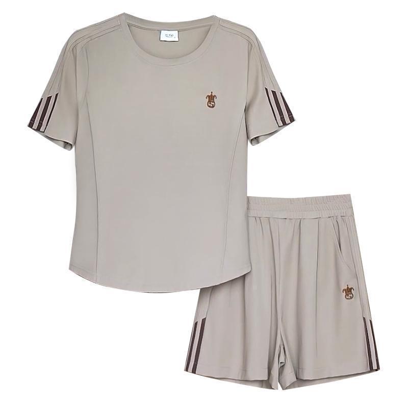 Fashion Casual Sports Suit for Women Summer Thin Fashion Short-sleeved Shorts Two-piece Set