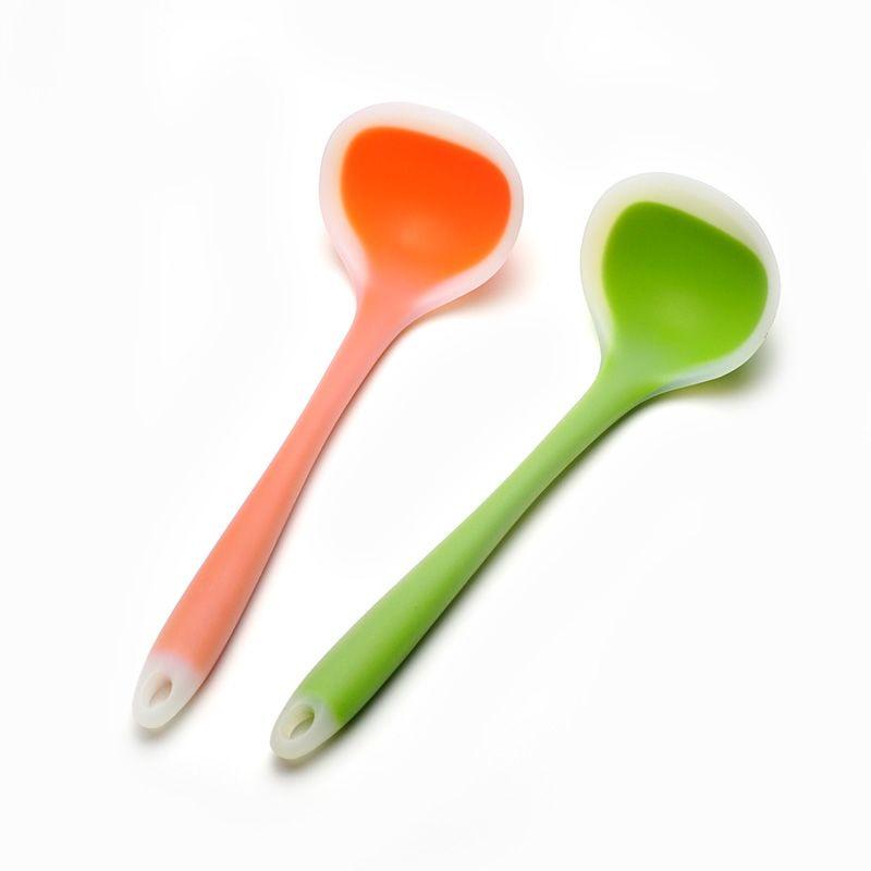 Silicone Non-stick High-Temperature Resistant Ladle with Long Handle for Soup and Porridge