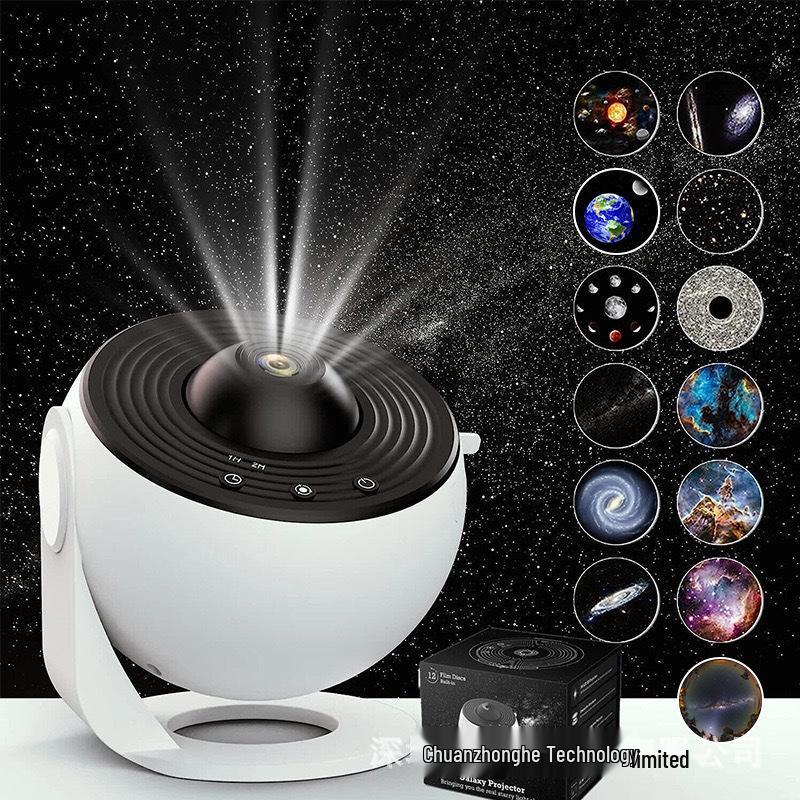 Starry Sky Galaxy Projector with 13 HD Film Sheets for Bedroom Ambiance