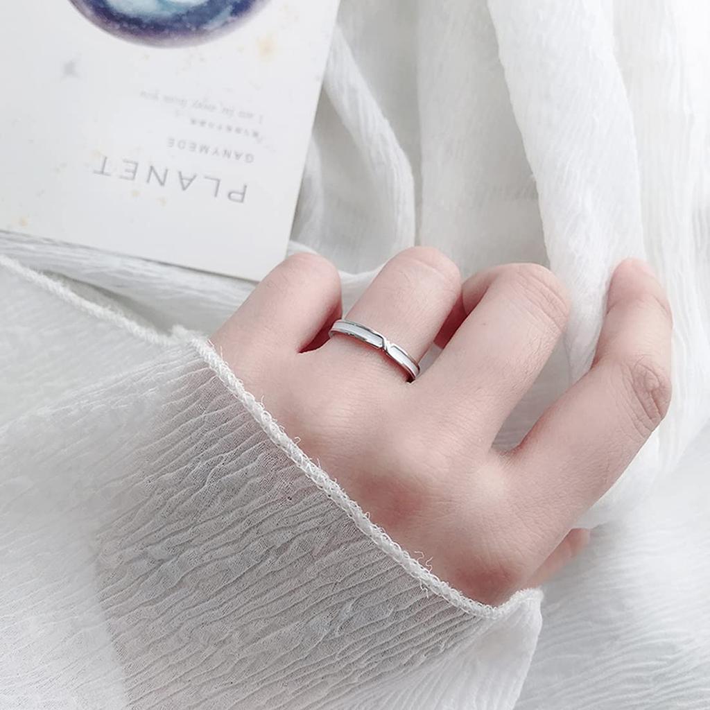 Pairing Set of Free and Wedding Engagement Sterling S925 Adjustable Fashion Accessory [Rockyu] Ring, 2, Size, Men's Women's Rings, Popular, Ring,