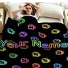 1PC Among Us Custom Name Patterned Flannel Blanket Suitable For All Seasons for Home Decor Warmth and Comfort Gifts Holiday Present