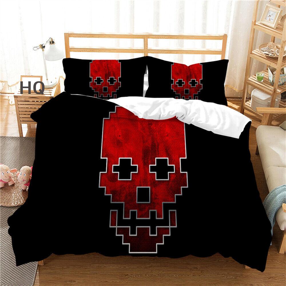 Skull Printing Duvet Cover Teens Bedroom Set Fashion Bedding Set Comforter Cover