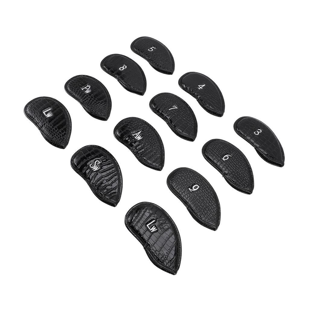 12Pcs Golf Club Cover PU Hook and Loop Fastener Smoother Touch Secure Fit Portable Golf Iron Cover f