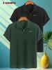 2pcs Men's Polo Shirts with Crown And Ten Print Pattern, Men's Summer Fashion Short Sleeve Work T Shirts Casual Soft Knitted Lapel Daily Business Top