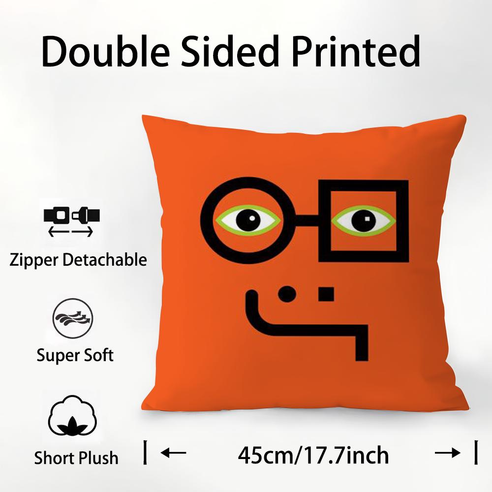 Aesthetic Art J-Jean-Jullien Pillow Case Plush Fabric Soft Double Sided Print Sofa Cushion Cover Throw Pillow Covers