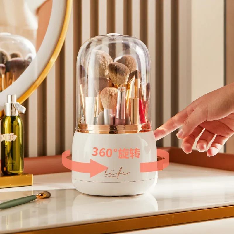 Makeup Brushes Holder Portable Desktop Makeup Organizer Cosmetic Storage Box Make Up Tools Jewelry Container