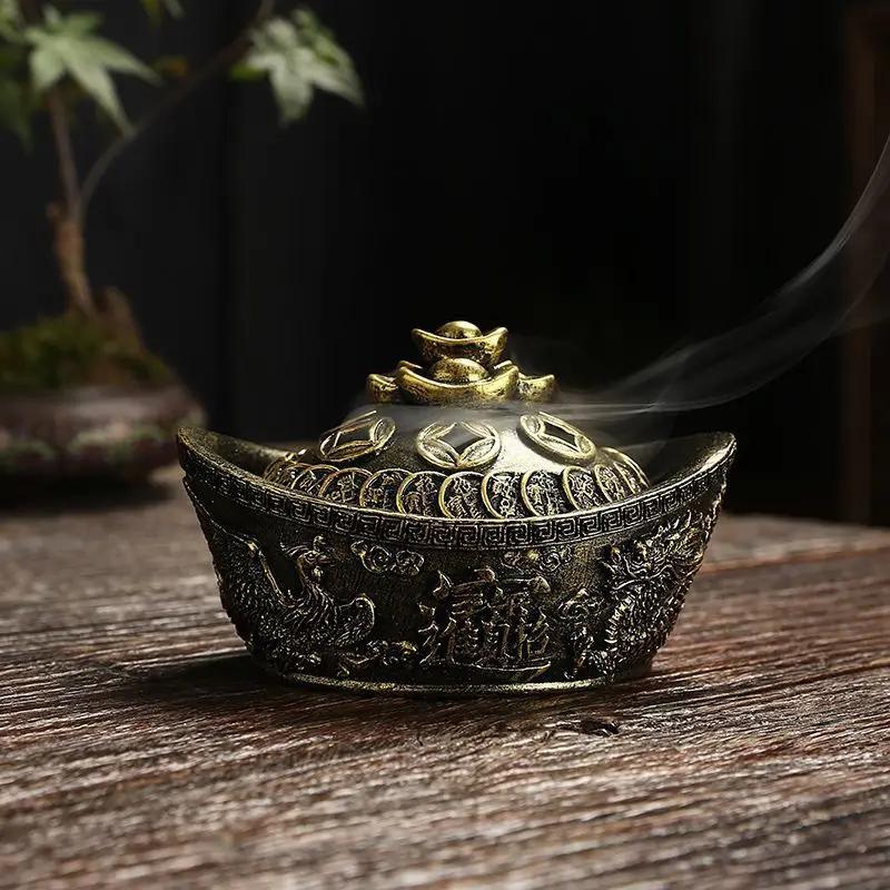 

Ingot Shape Sandalwood Stove, Resin, Indoor, Living Room, Office, Bedroom, Tea Ceremony, Craft Decor, Incense Burner, 1Pc