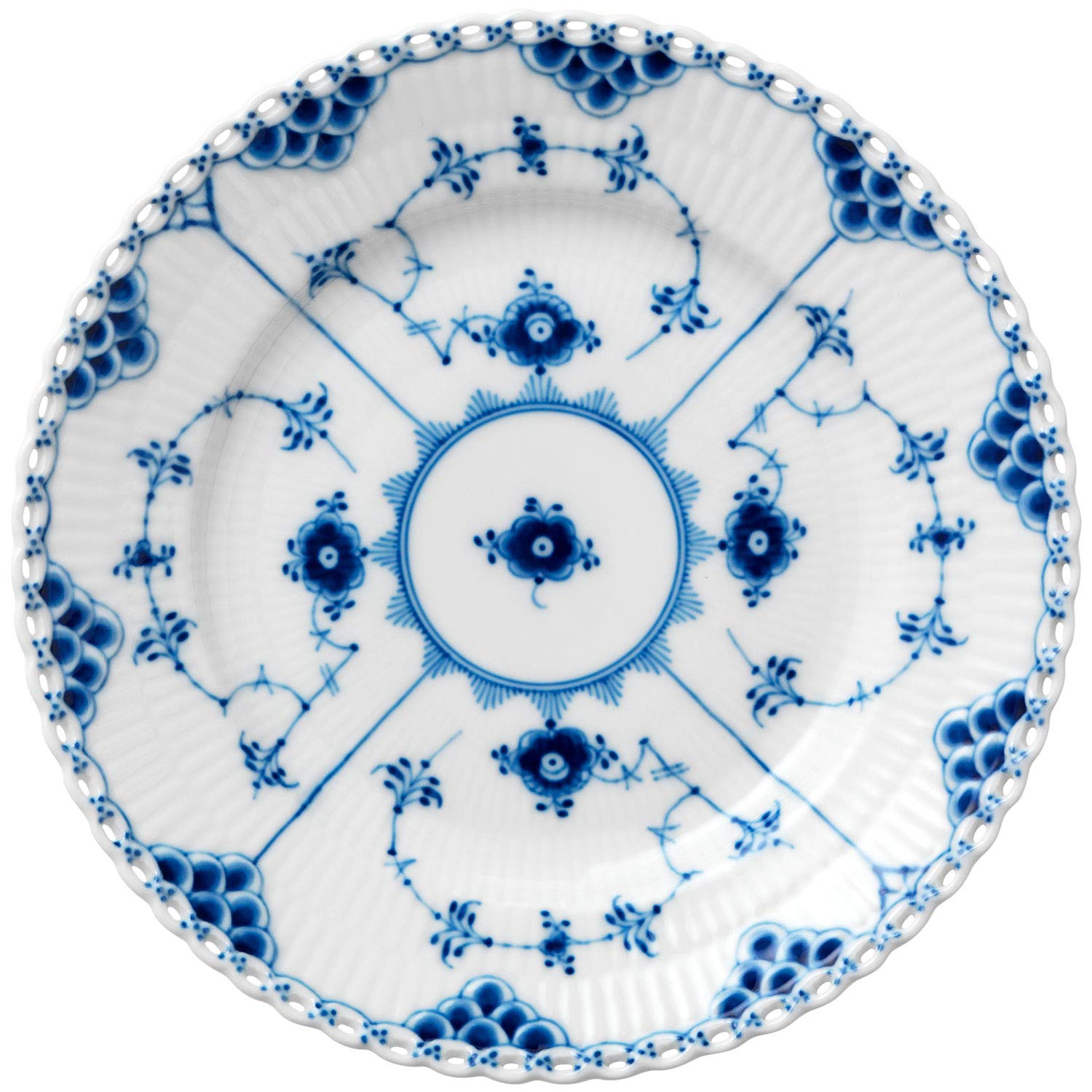 

Imported Royal Copenhagen Blue Fluted Full Lace Plate 17cm Wedding Gift 1017237 [Regular Product] білий